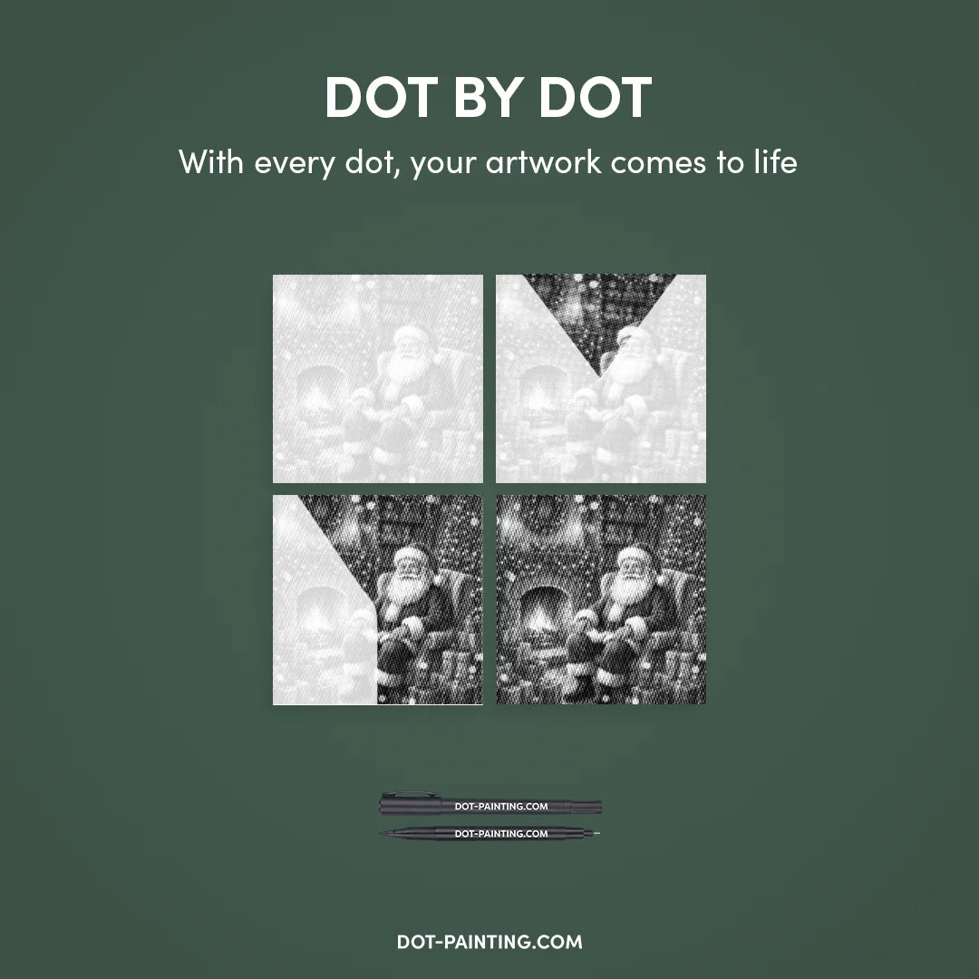 Père Noël avec des cadeaux Dot Painting