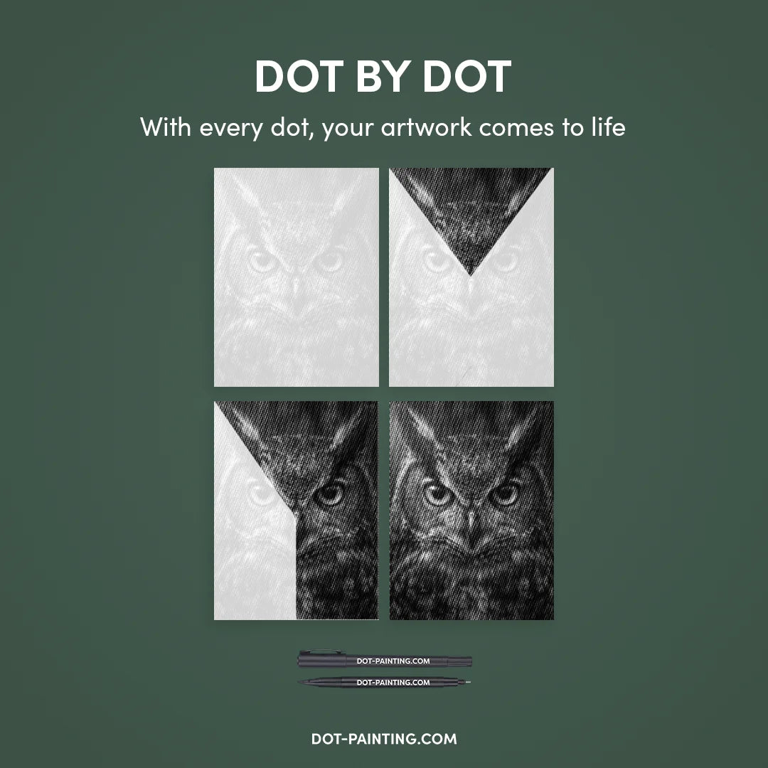 Avec la peinture à points de hibou