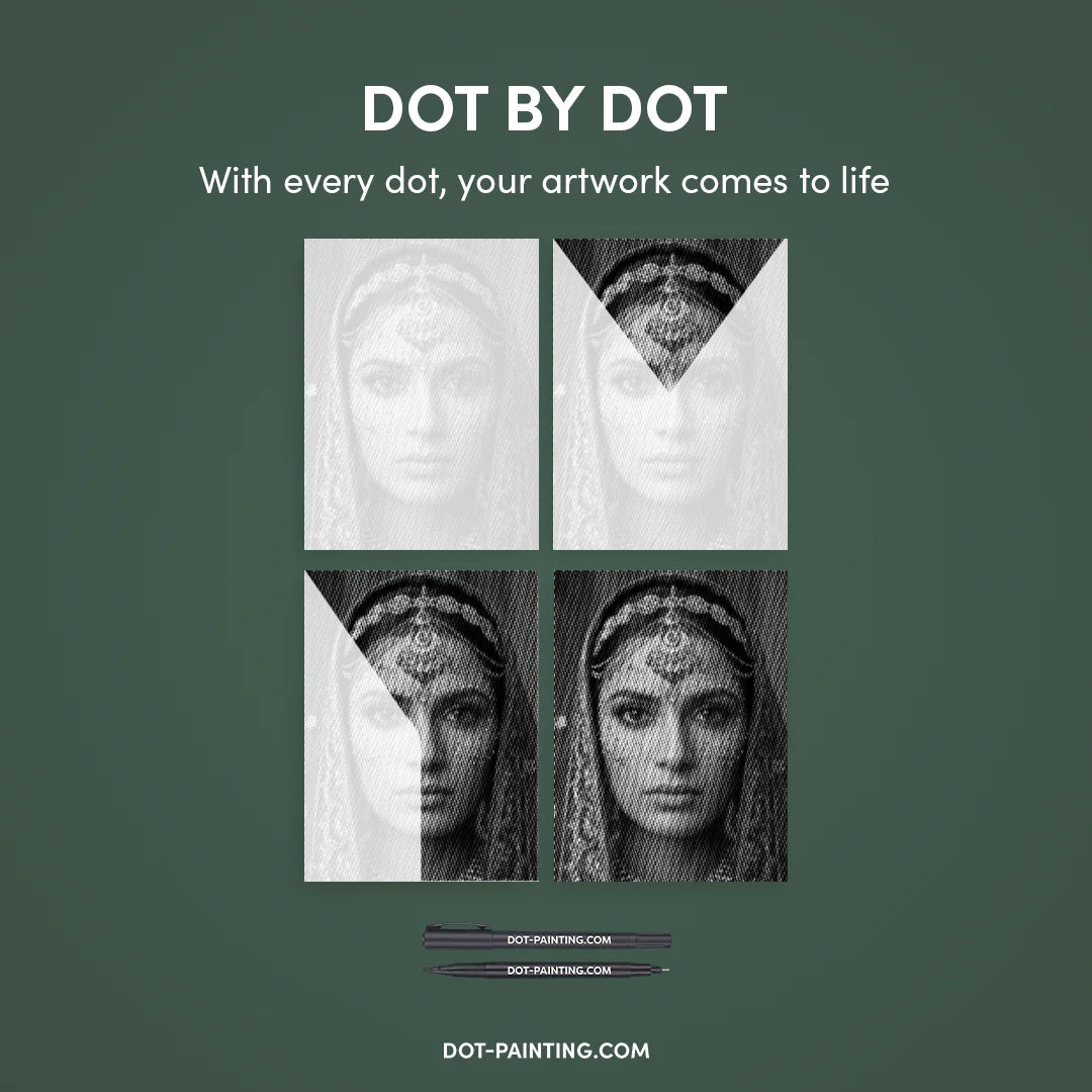 Peinture à points de femme indienne