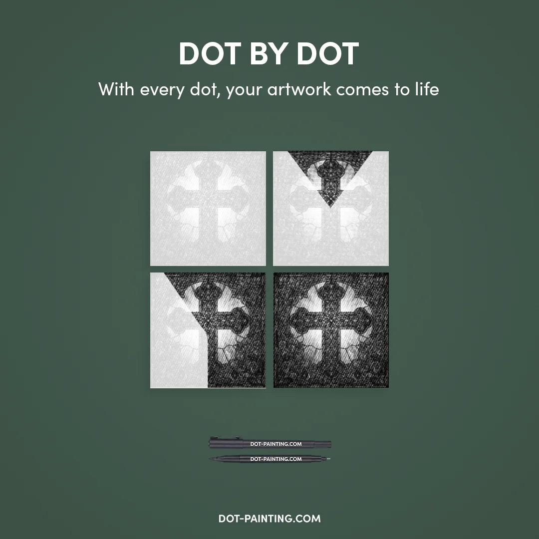 Peinture à points de croix en vitrail