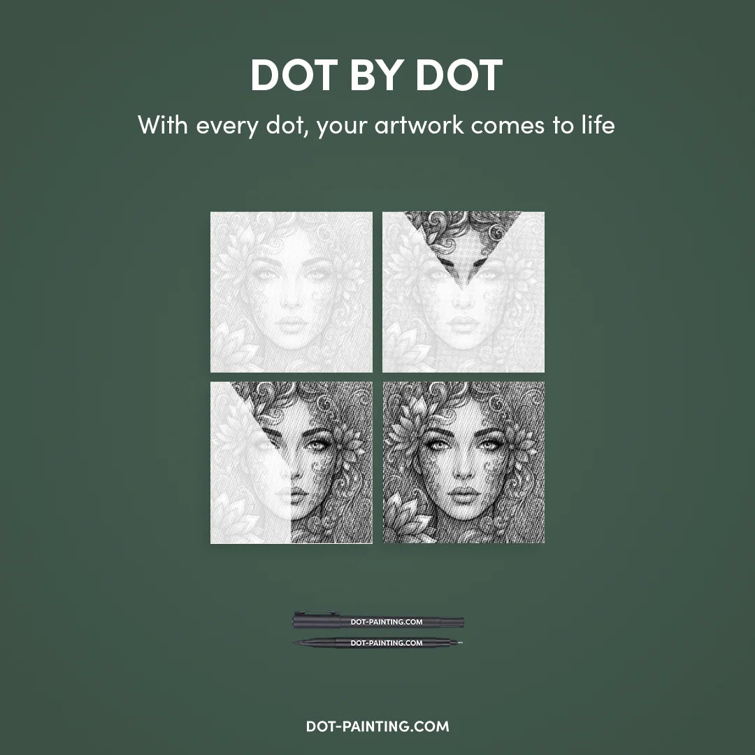 Peinture à points de visage botanique