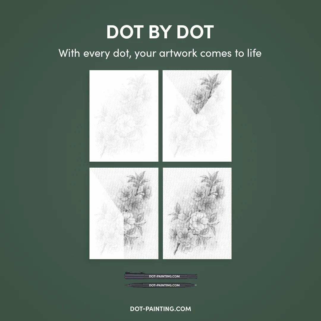 Peinture de points de fleurs de luxe