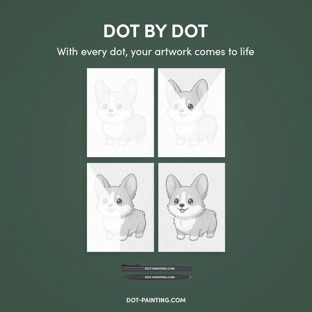 Peinture à pois pour chiot
