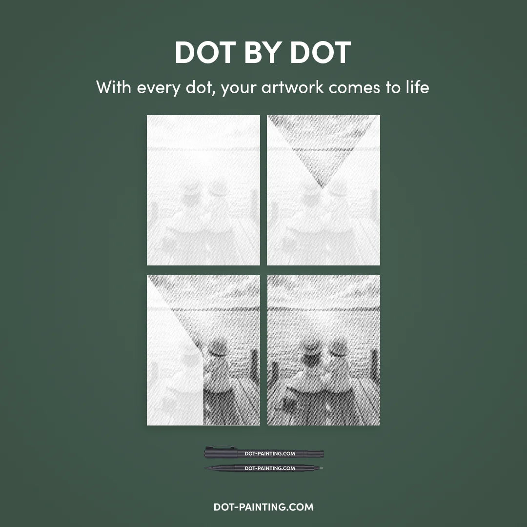 Filles au lac Dot Painting