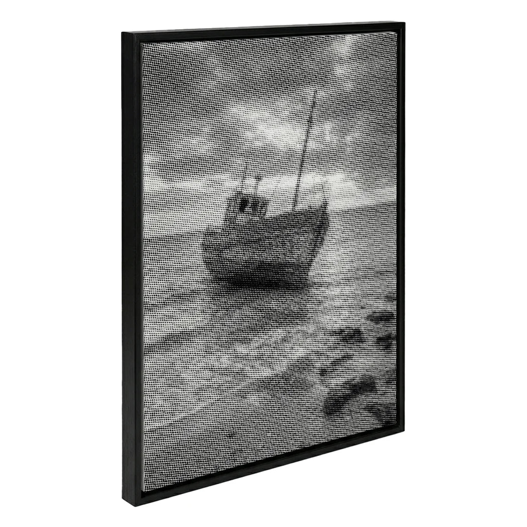 Peinture à points de vieux bateau