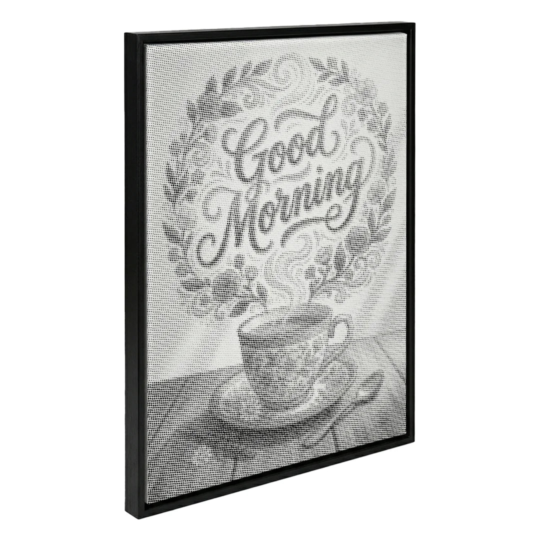 Peinture de point de café de bonjour