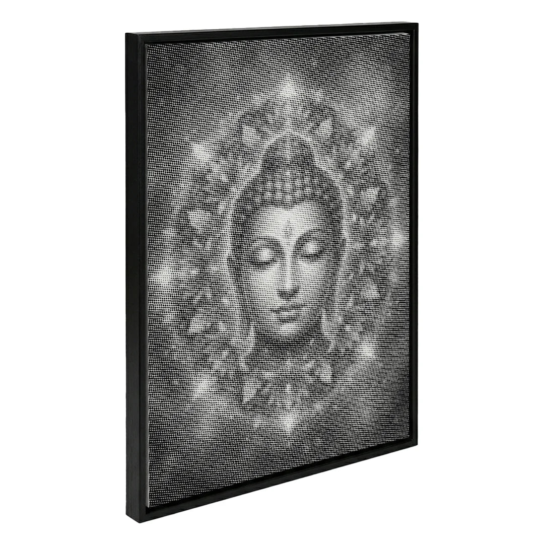 Bouddha avec peinture à pois de fleurs