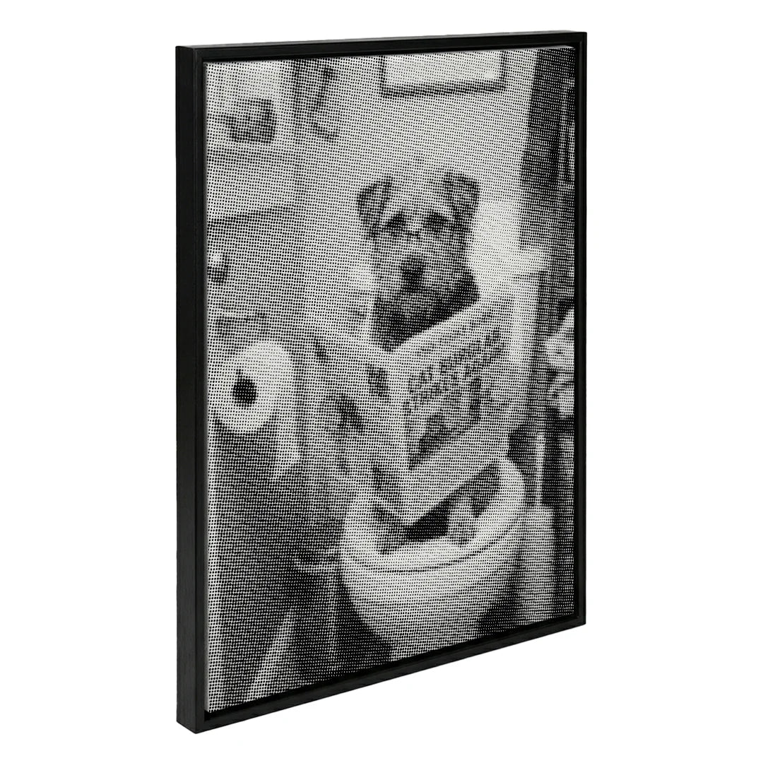 Dot Painting Chien sur des Toilettes