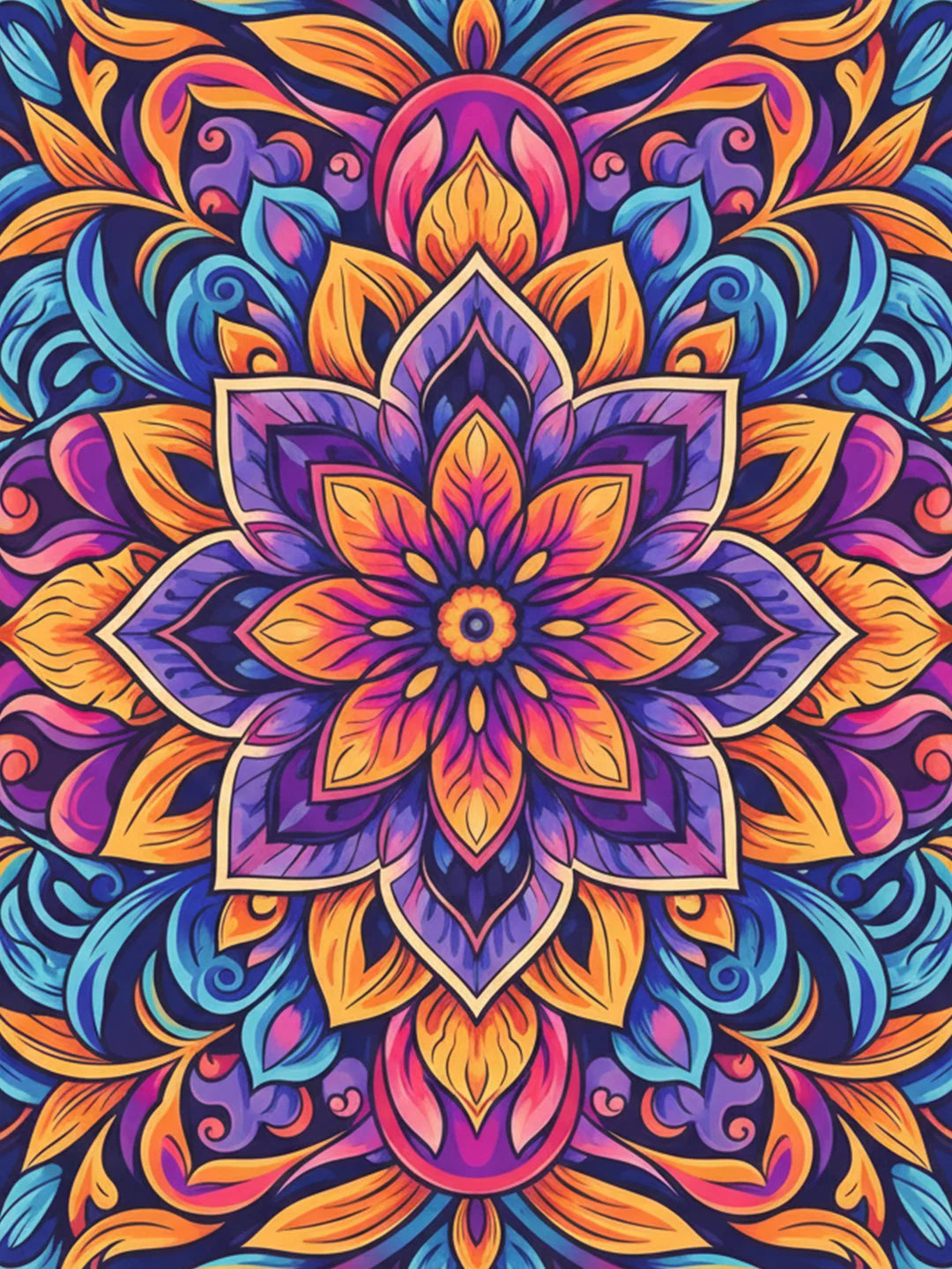 Dot Painting Mandala Floral