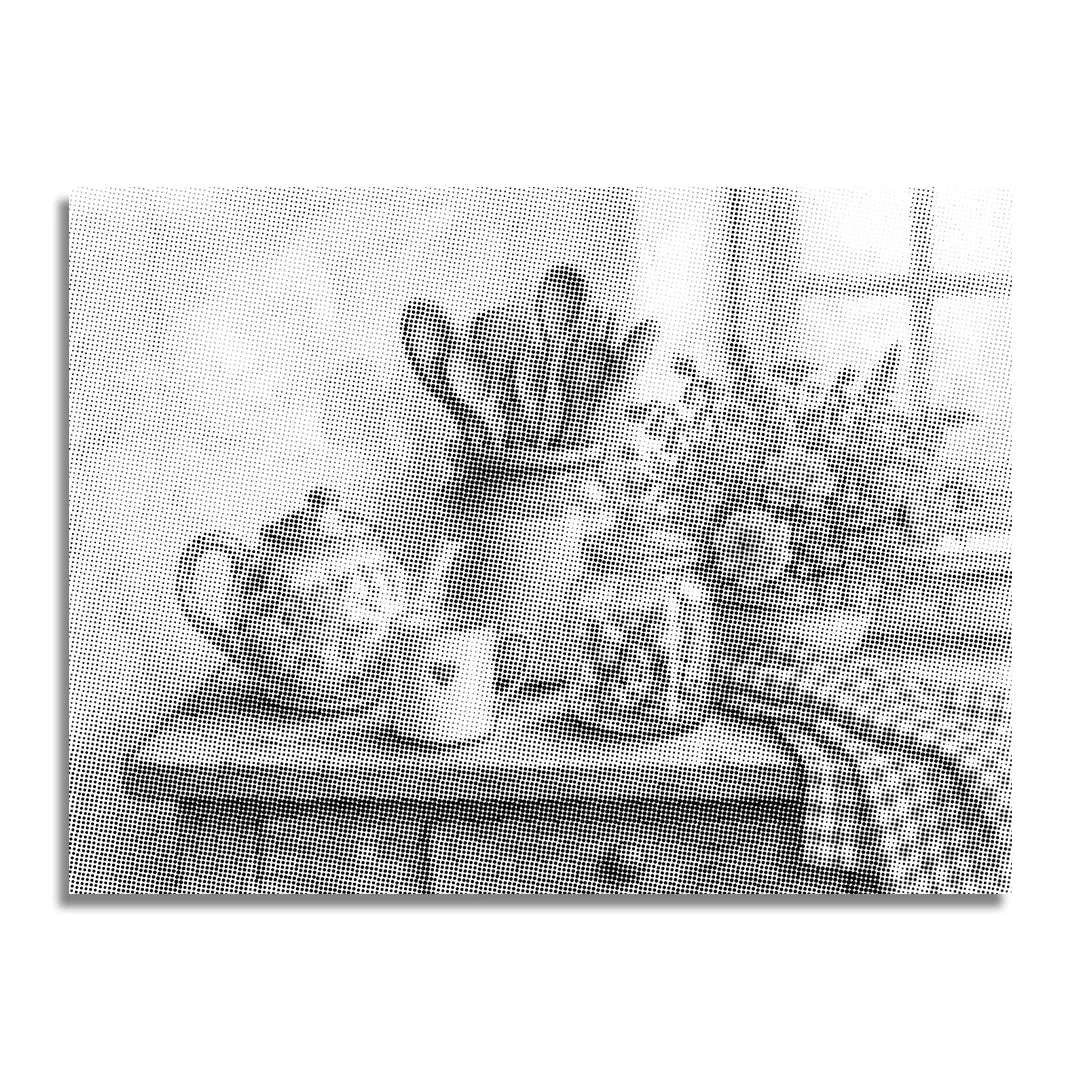 Peinture à points de nature morte de cuisine