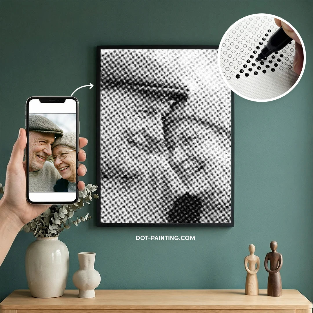 Dot Painting Personnalisé | Téléchargez votre propre image