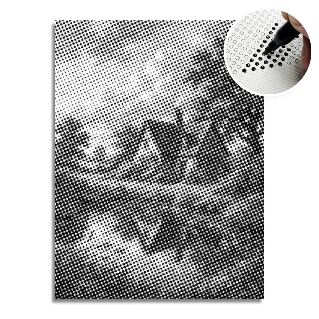 Maison sur la peinture à points Heath