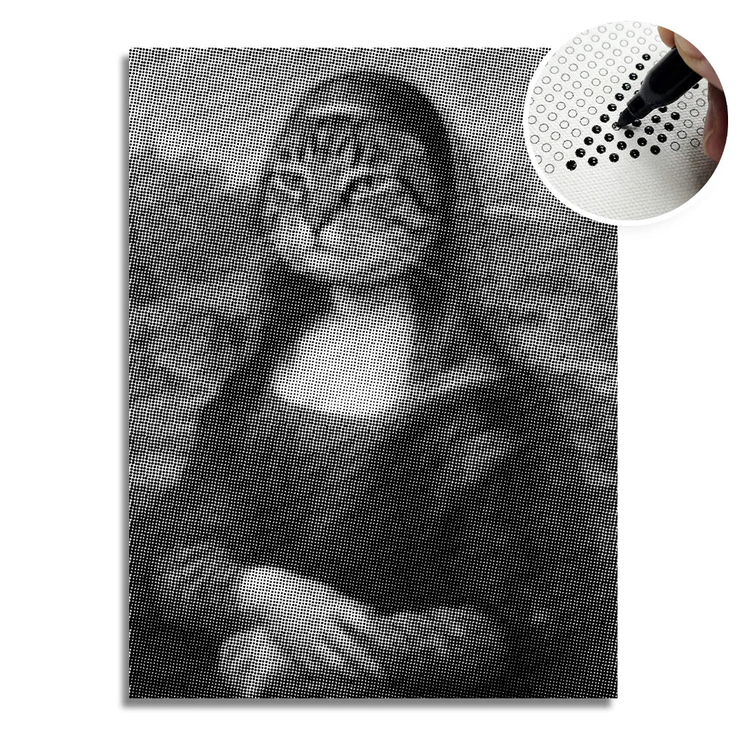 Peinture à points de chat Mona Lisa