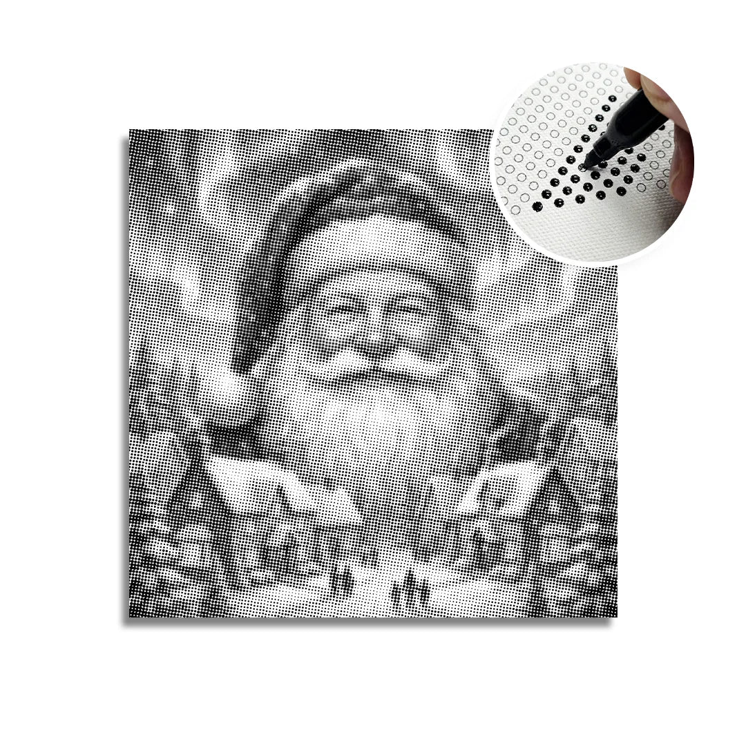 Peinture à points du village de Noël