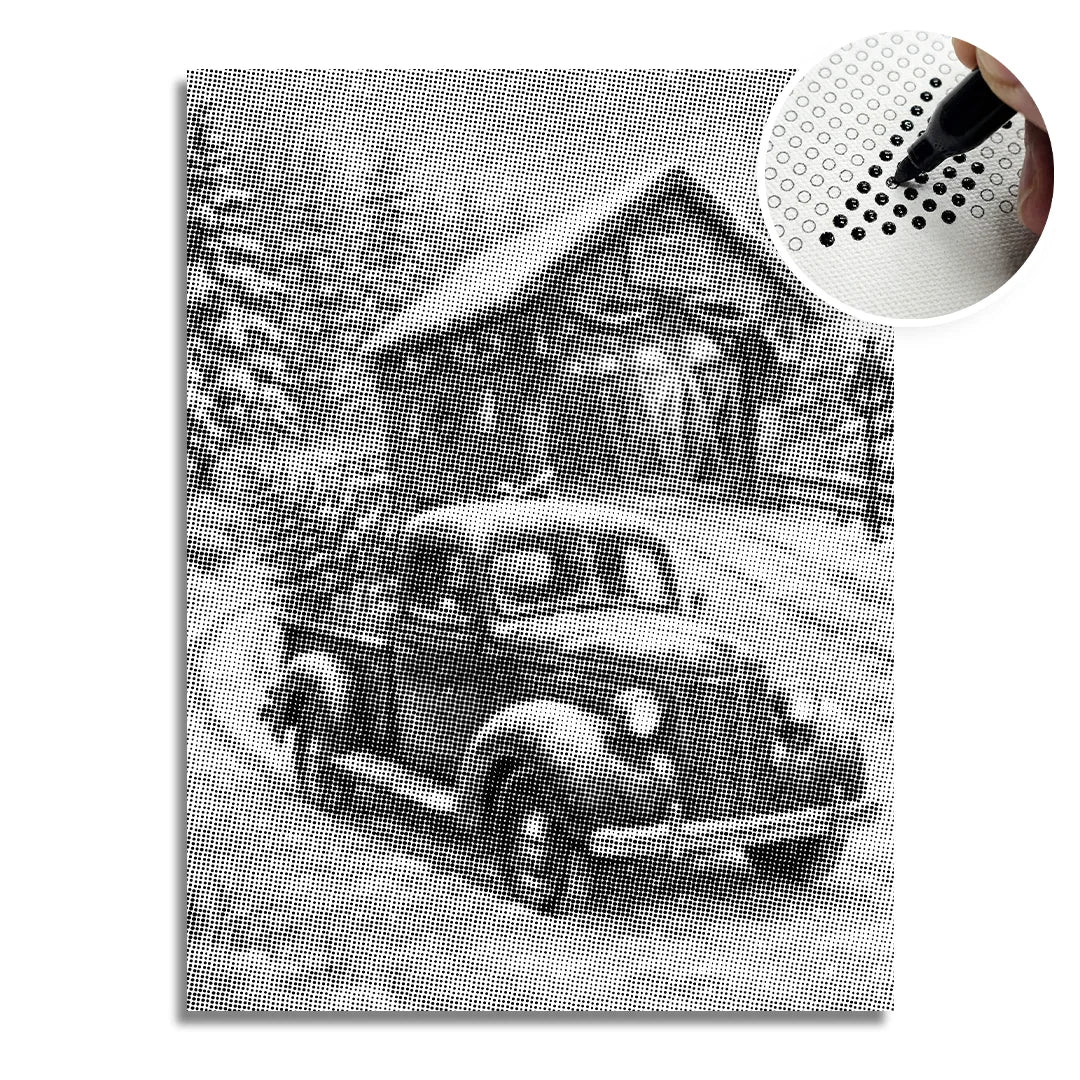 Peinture à points de voiture du Père Noël
