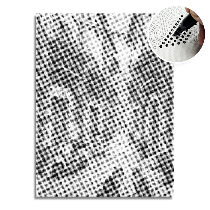 Peinture à pois de charmant village