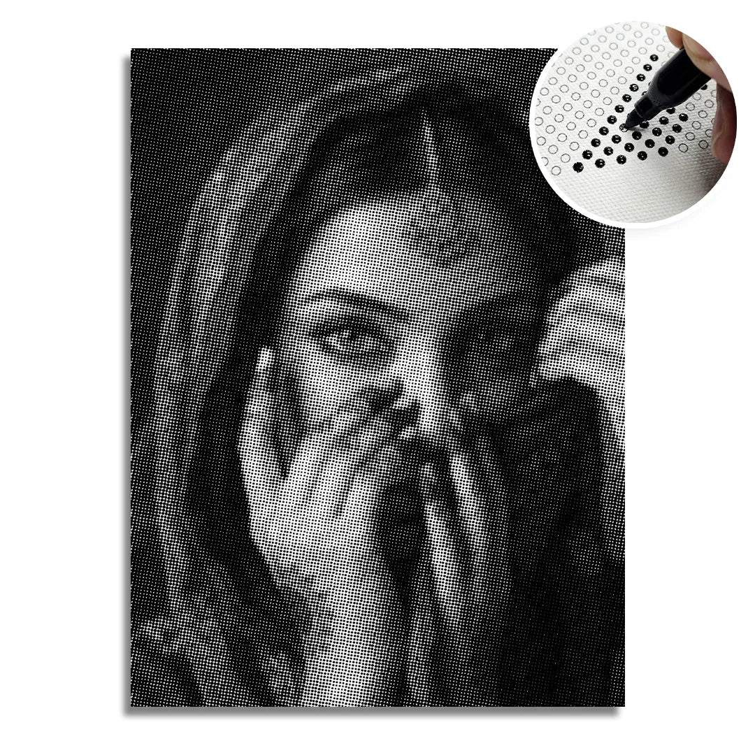 Belle peinture à pois indienne