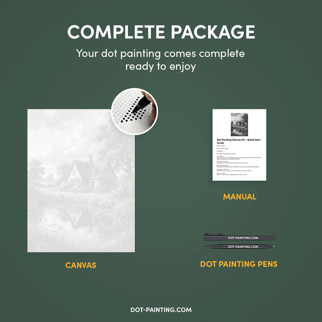 Maison sur la peinture à points Heath