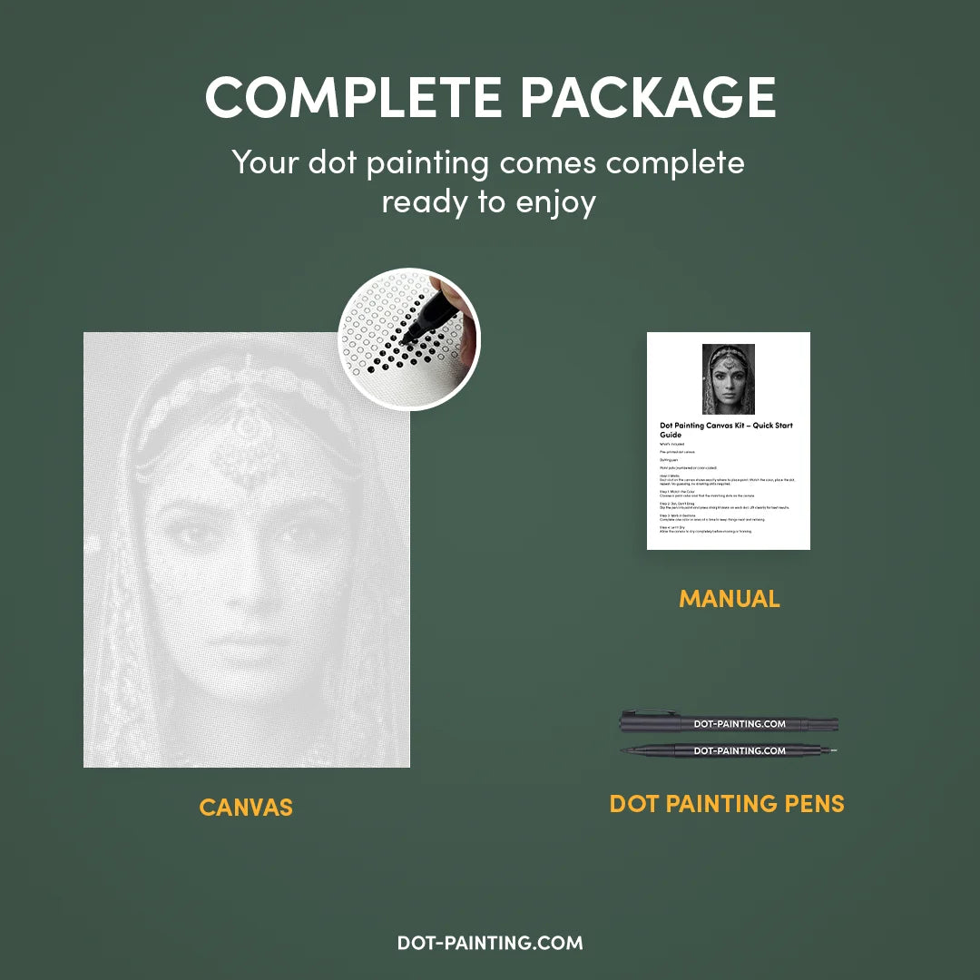 Peinture à points de femme indienne