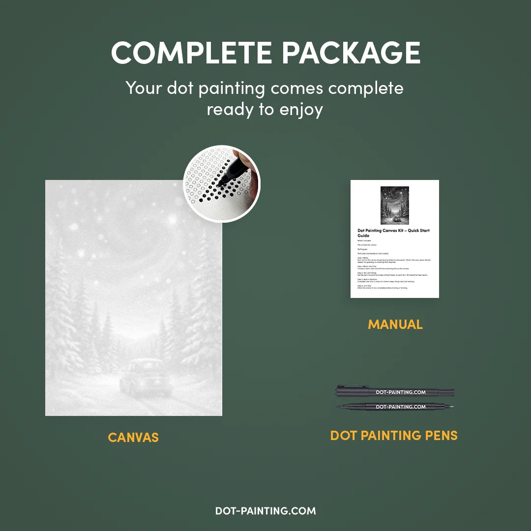 Peinture magique de points de nuit d’hiver