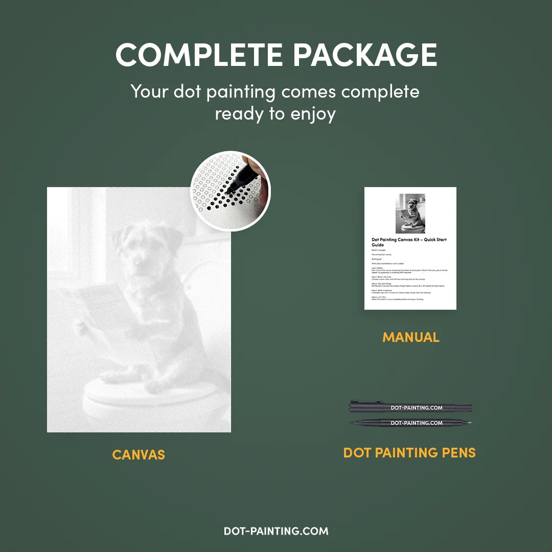 Dot Painting Chien sur des Toilettes 2