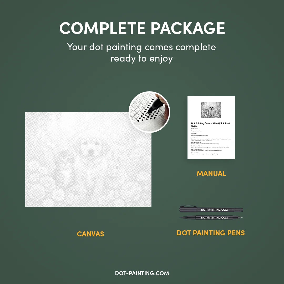 Peinture de point de chien de chat et de lapin