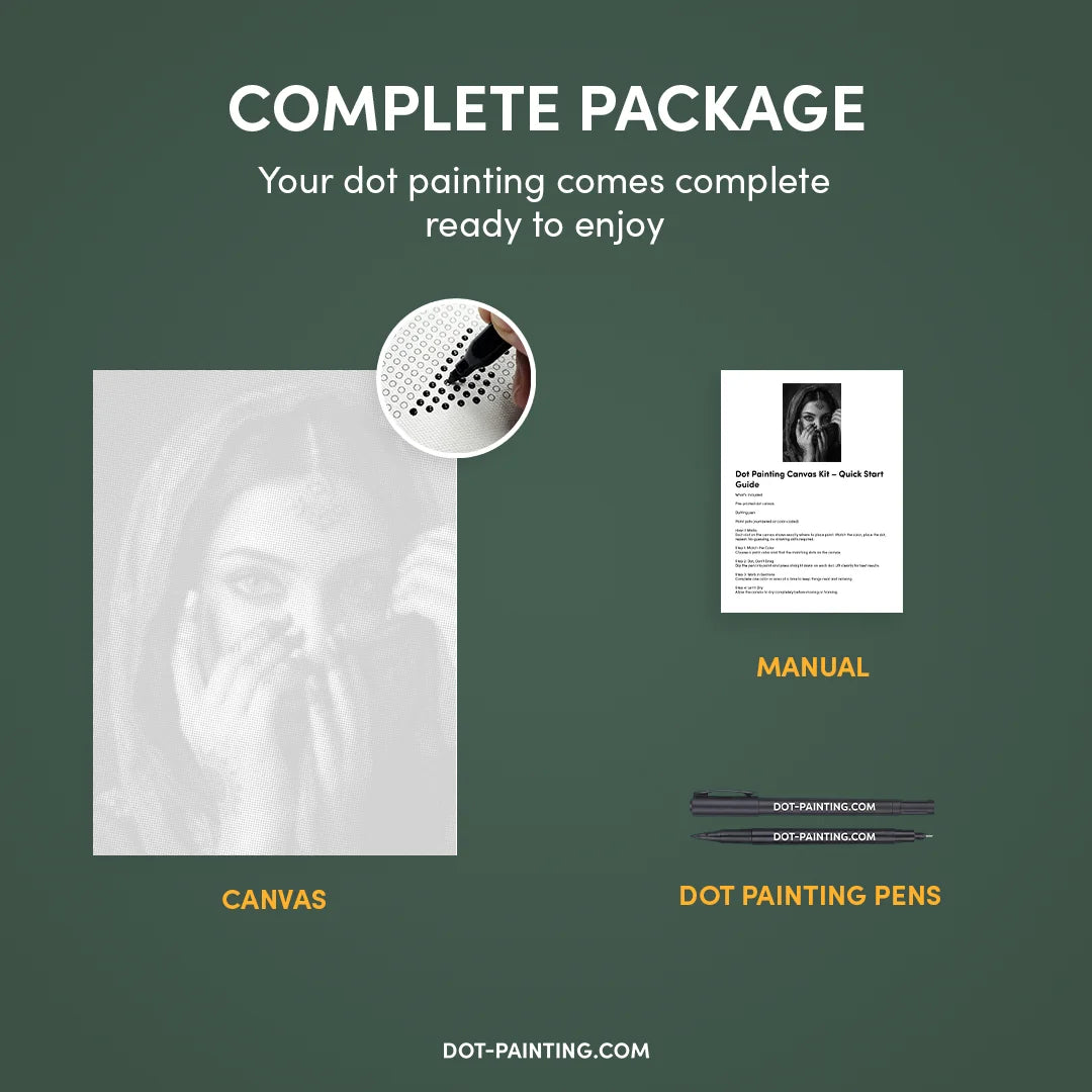 Belle peinture à pois indienne