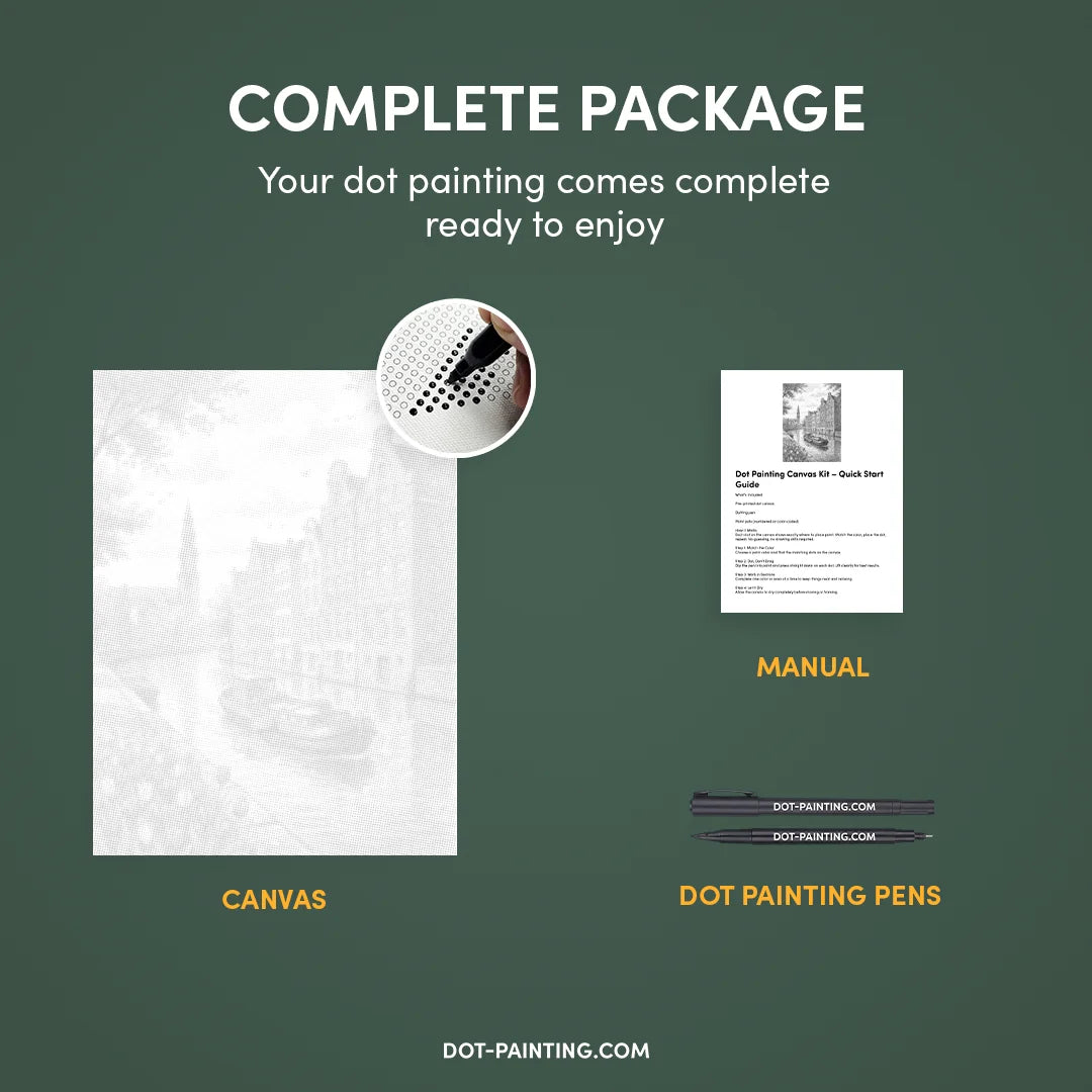 Peinture à points du canal d’Amsterdam