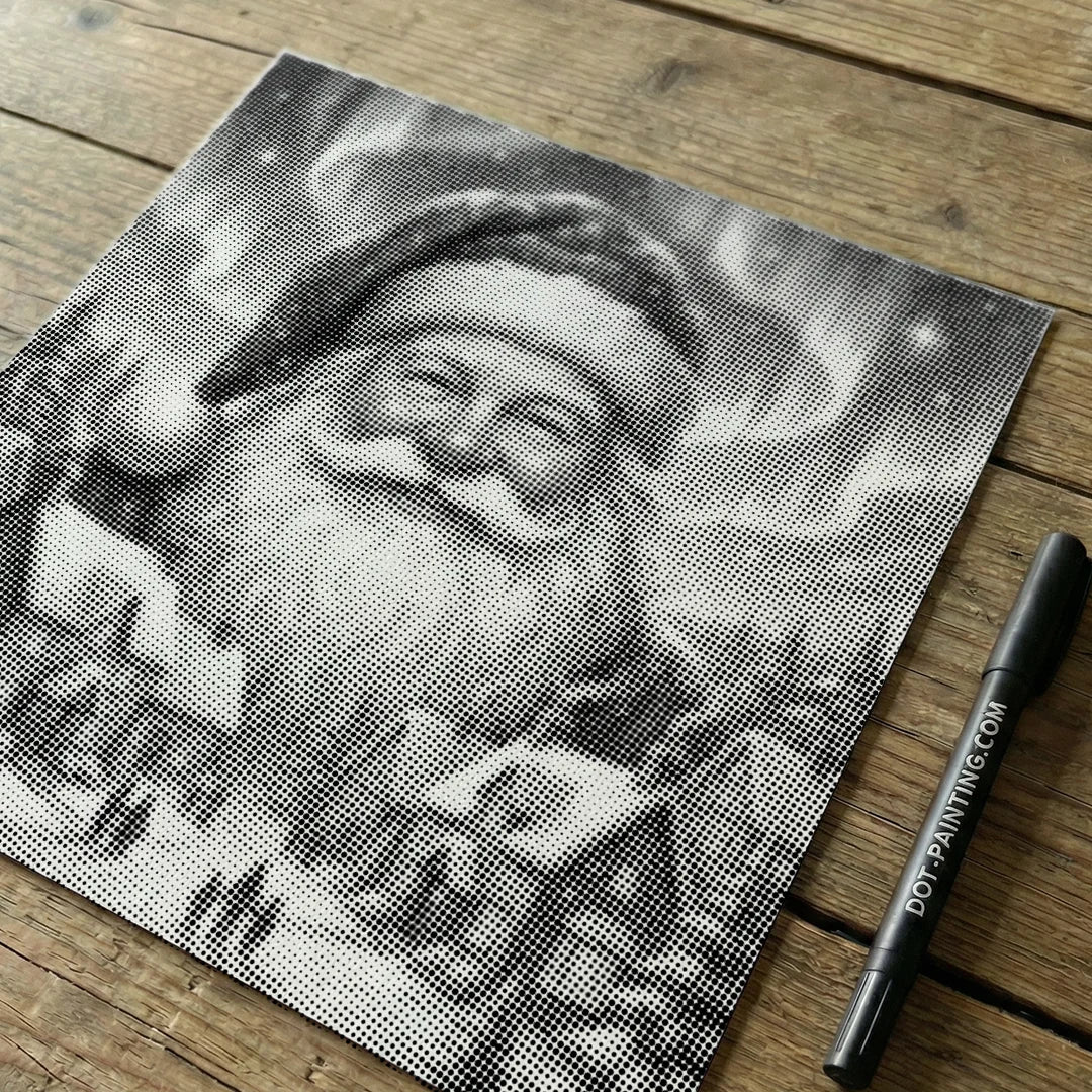 Peinture à points du village de Noël