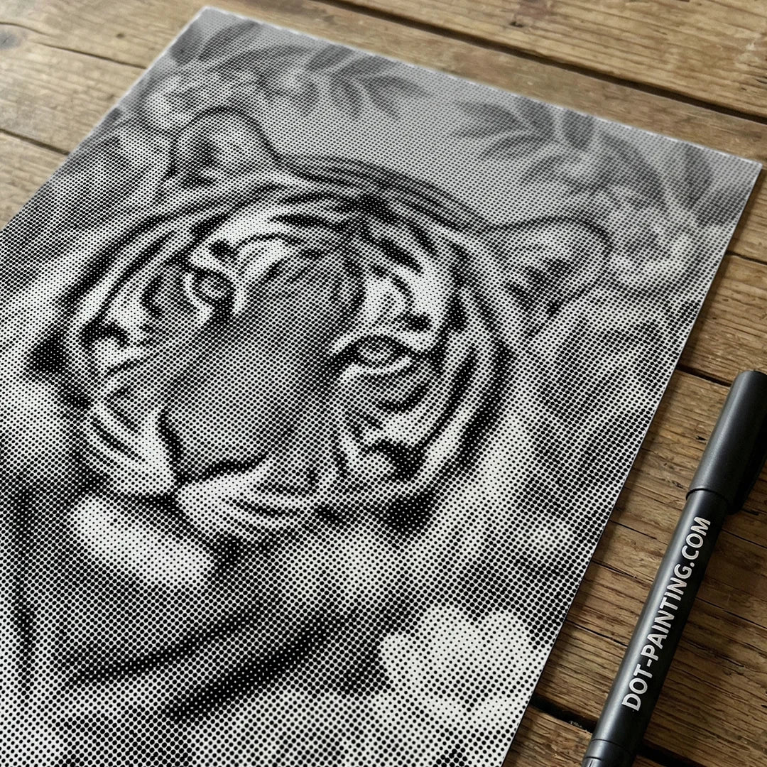 Peinture à pois de tigre sur des fleurs