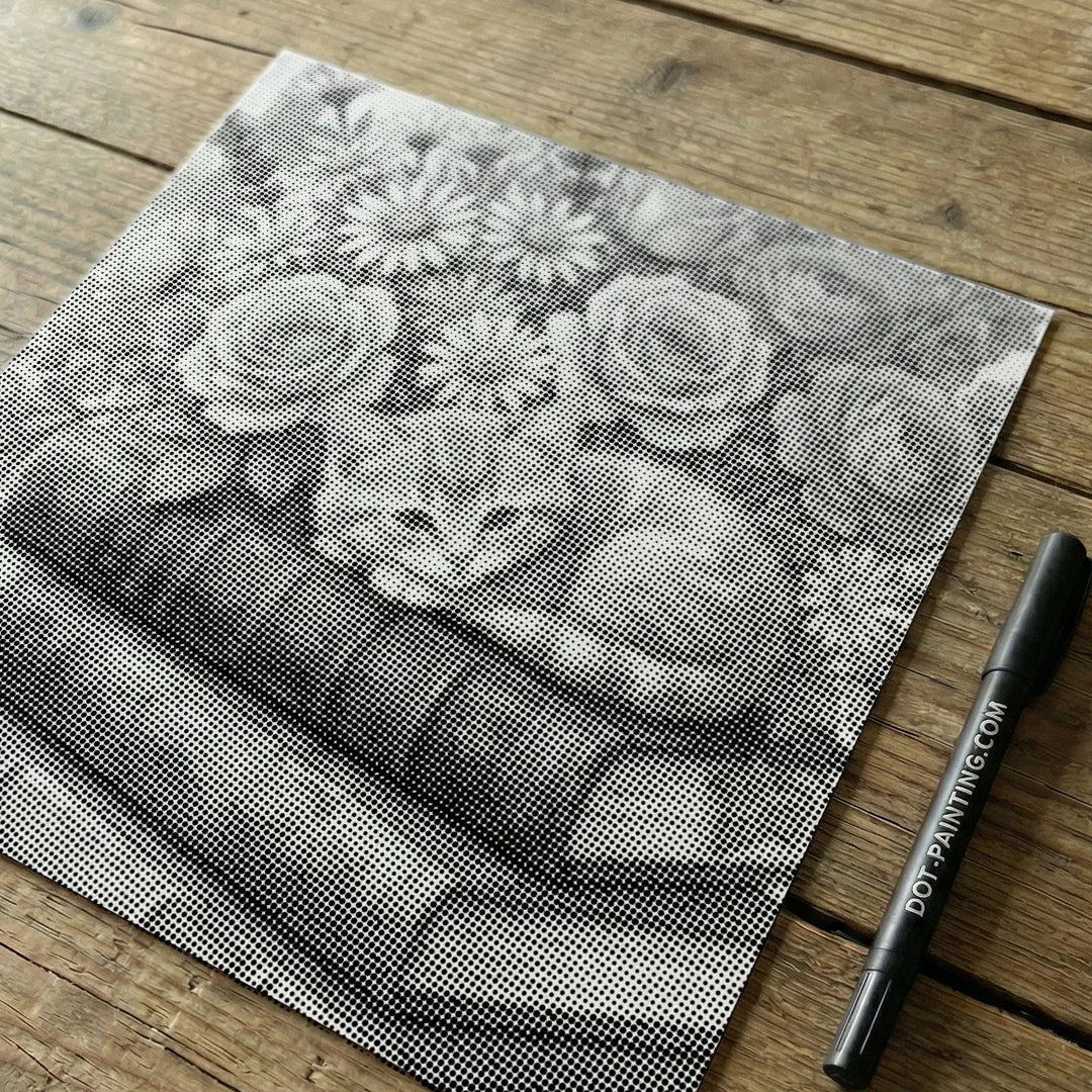 Chat sur un livre Dot Painting