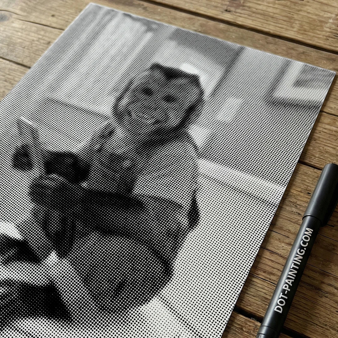 Dot Painting Singe sur des Toilettes