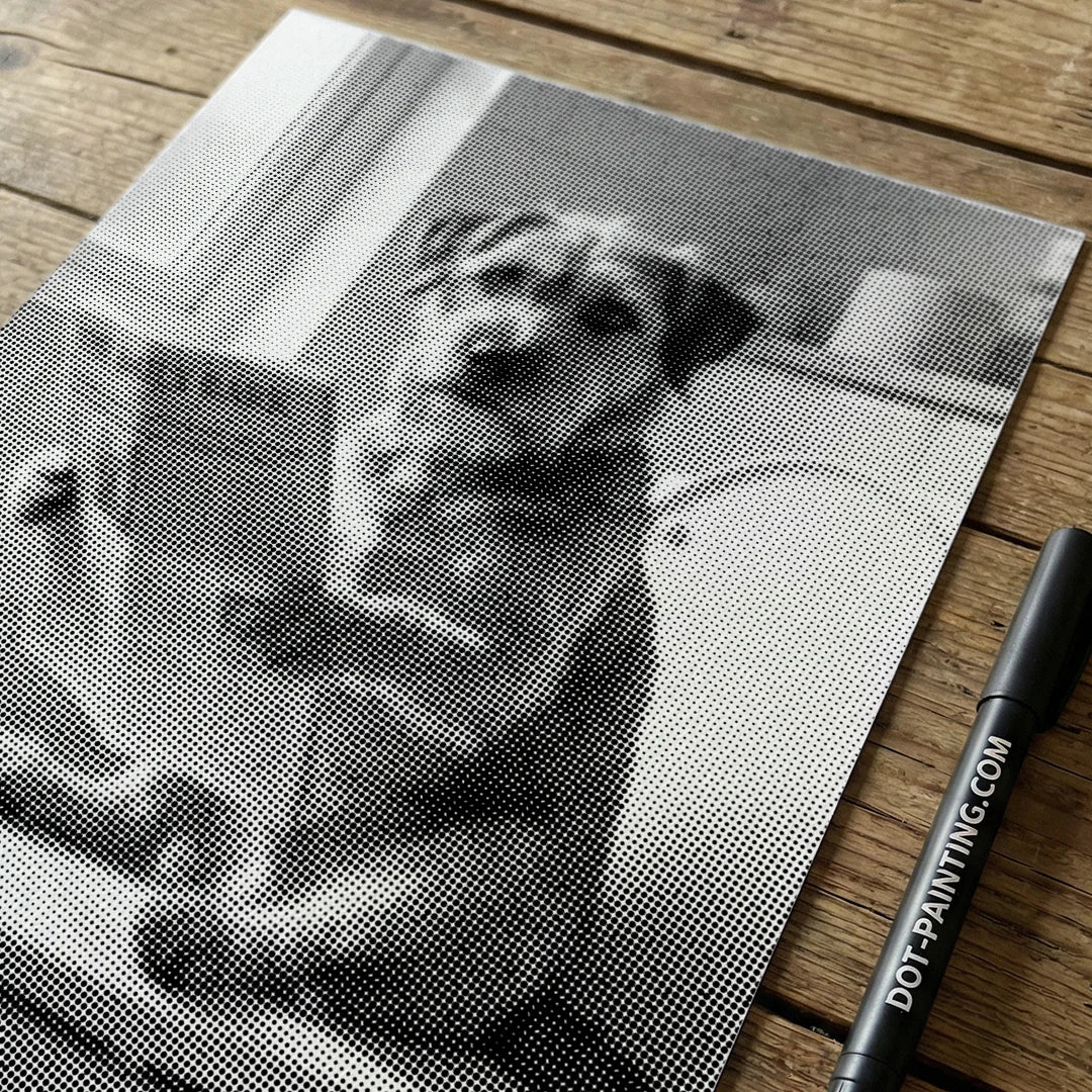 Dot Painting Chien sur des Toilettes 2