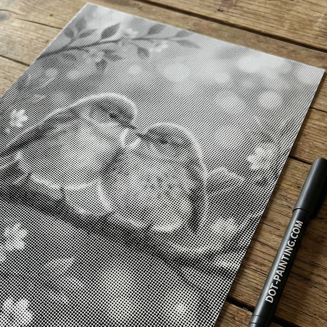 Peinture à points d’oiseaux d’amour