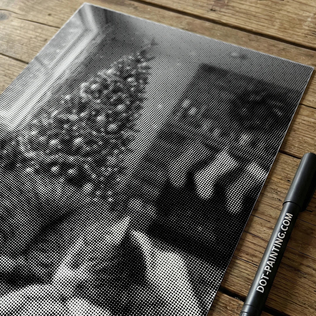 Chat près de l’arbre de Noël Dot Painting