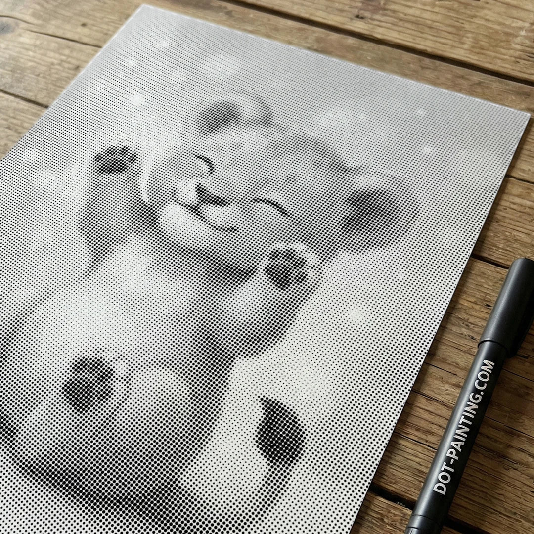 Peinture à pois lionceau