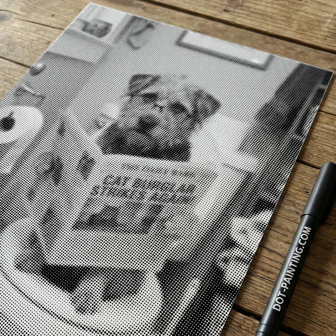 Dot Painting Chien sur des Toilettes