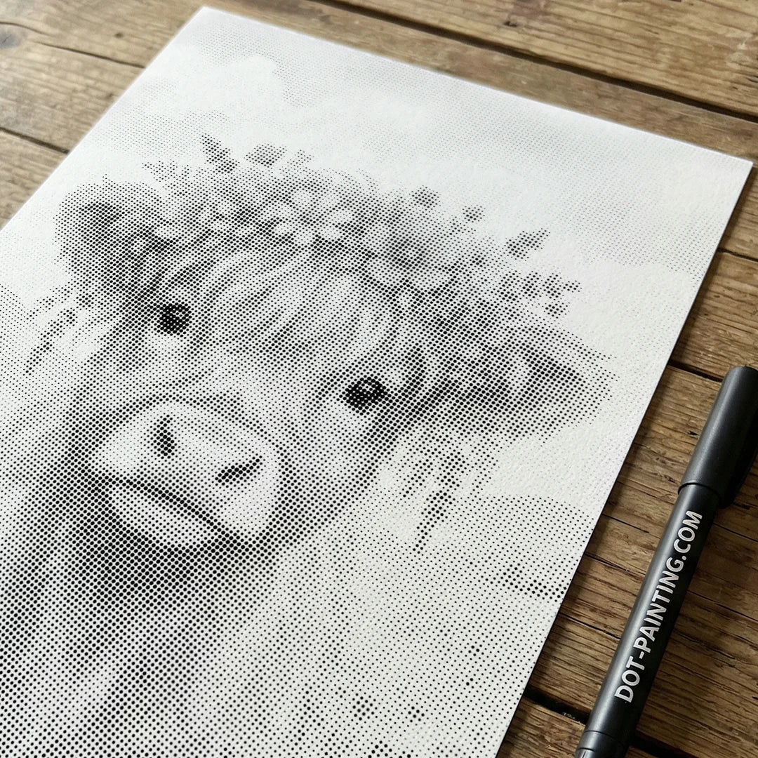 Vache avec peinture à pois de fleurs