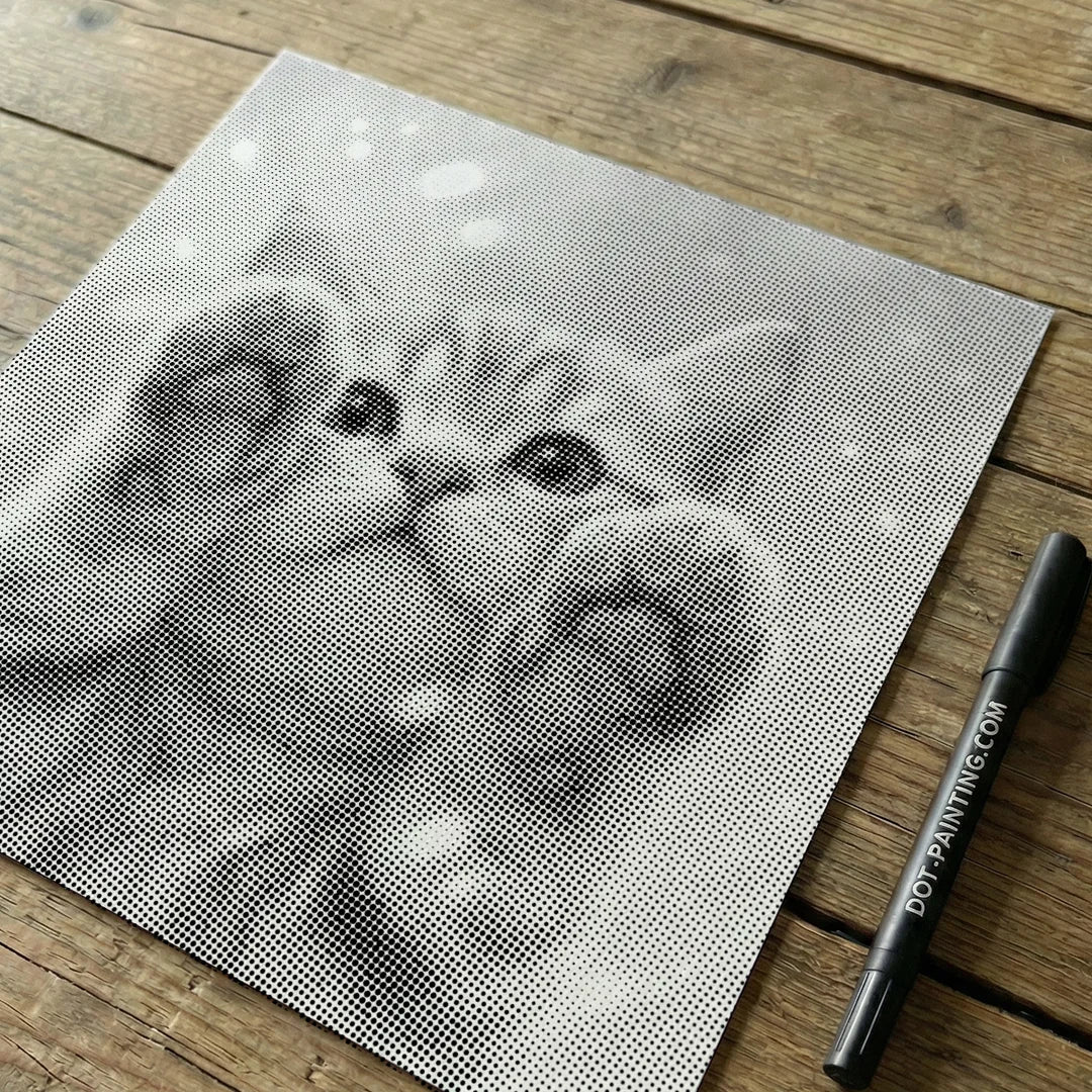 Peinture à pois de chat mignon