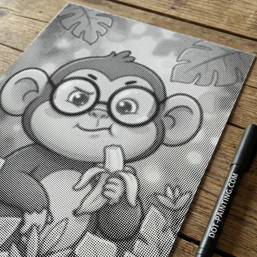 Singe avec lunettes de soleil Dot Painting