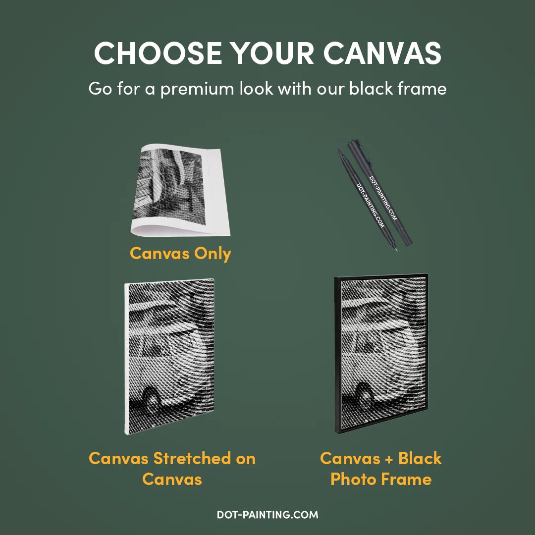 Dot Painting Oude VW-bus