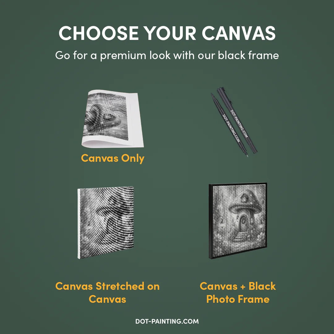 Peinture à points de maison de champignon