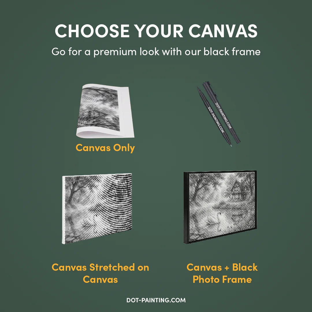 Peinture à points du lac des cygnes