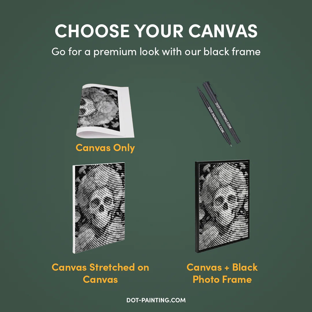 Dot Painting Tête de Mort Mexicaine