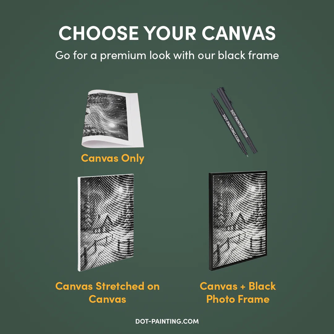 Peinture à points de paysage d’hiver