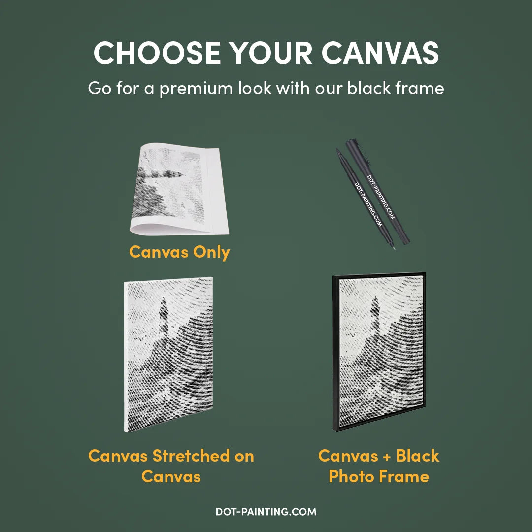 Village au phare Dot Painting