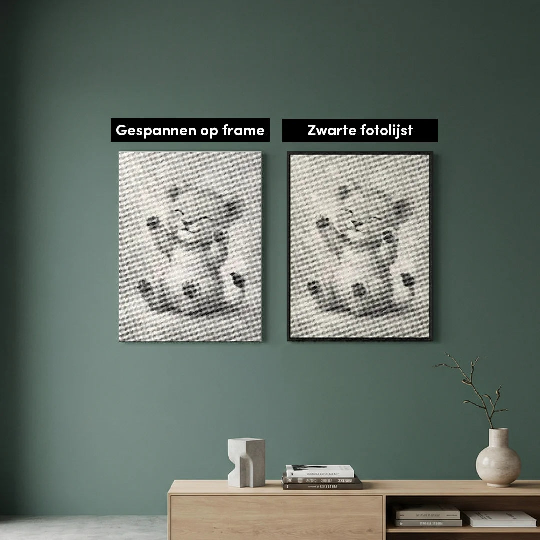 Peinture à pois lionceau