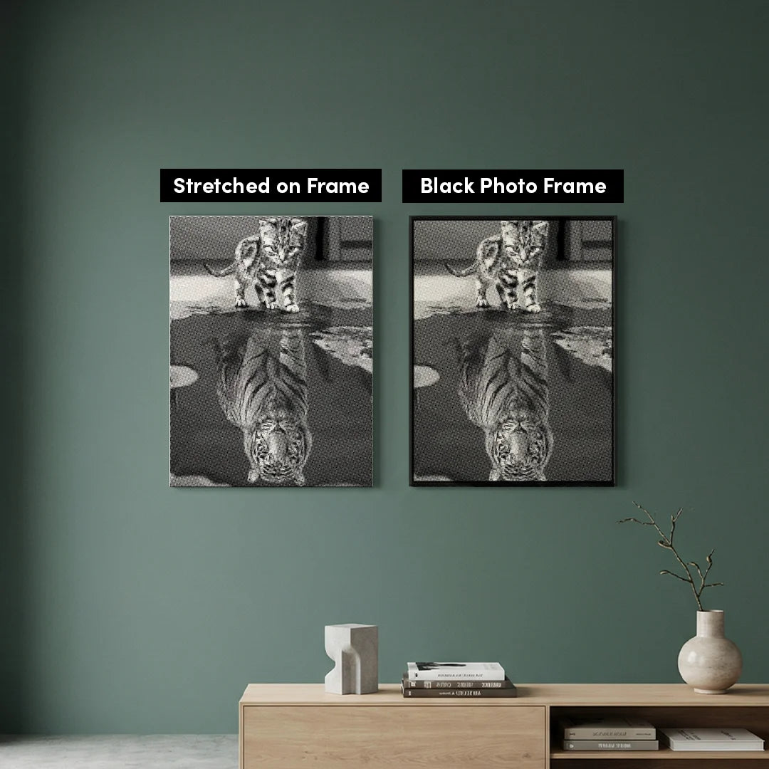 Dot Painting Chat avec Reflet de Tigre