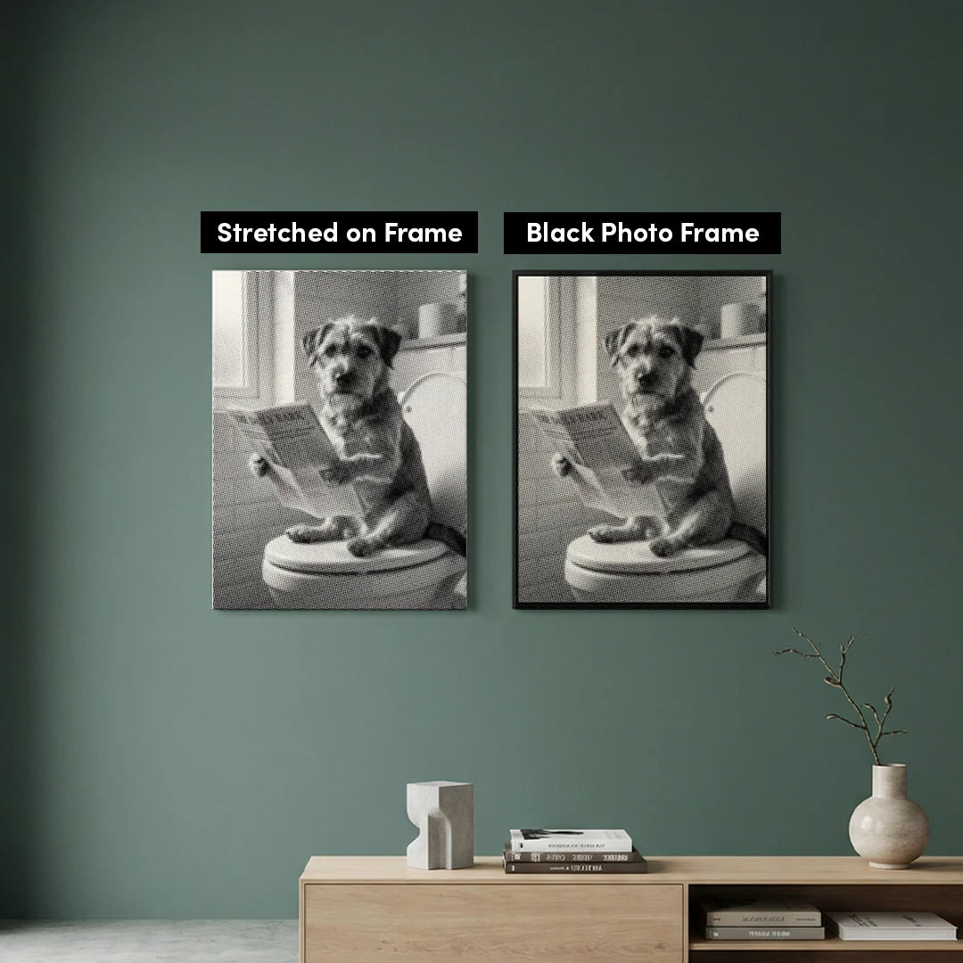 Dot Painting Chien sur des Toilettes 2