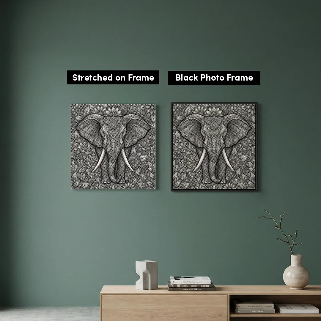 Peinture florale à pois d’éléphant